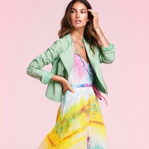 Victoria's Secret Water Color Pleated Maxi Dress with Tie Waist Size Small